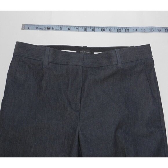 ANN TAYLOR dark gray capri pants with lace at bottom woman's size 6 NEW, NO TAGS - Picture 3 of 6